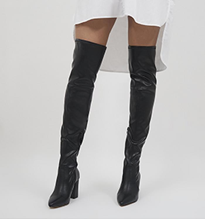 Office Klass Stretch Over The Knee Boots Black