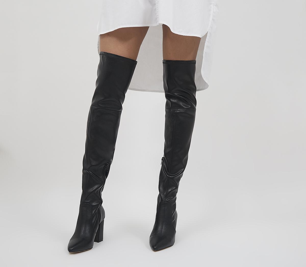 OfficeKlass Stretch Over The Knee BootsBlack