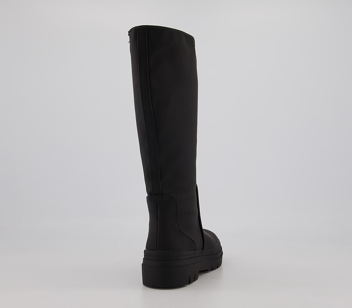 OFFICE Kiera Rubberised Knee High Chunky Boots OFFICE Kiera Rubberised Knee High Chunky Boots Black