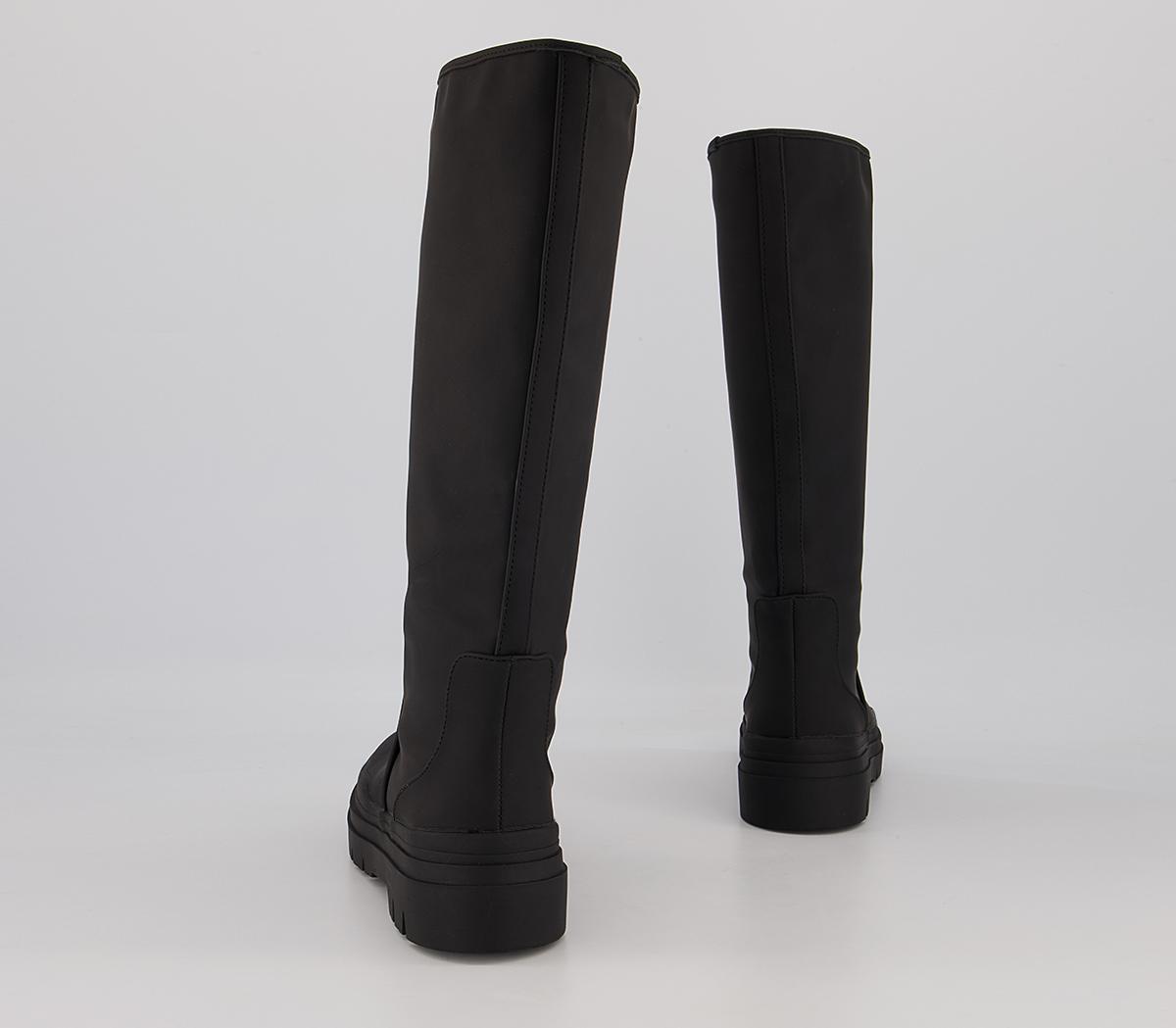OFFICE Kiera Rubberised Knee High Chunky Boots OFFICE Kiera Rubberised Knee High Chunky Boots Black