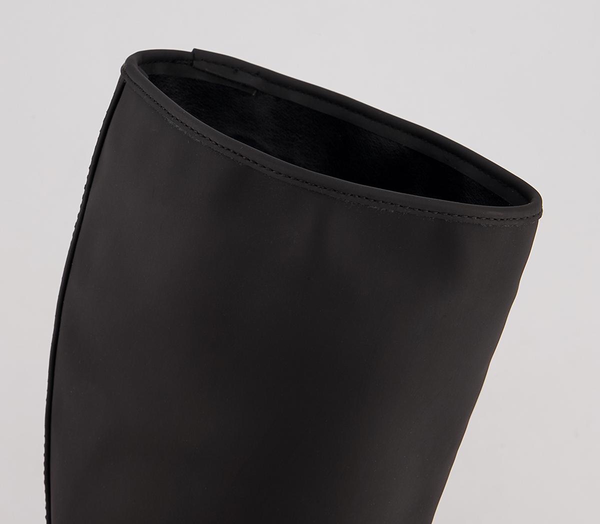 OFFICE Kiera Rubberised Knee High Chunky Boots OFFICE Kiera Rubberised Knee High Chunky Boots Black