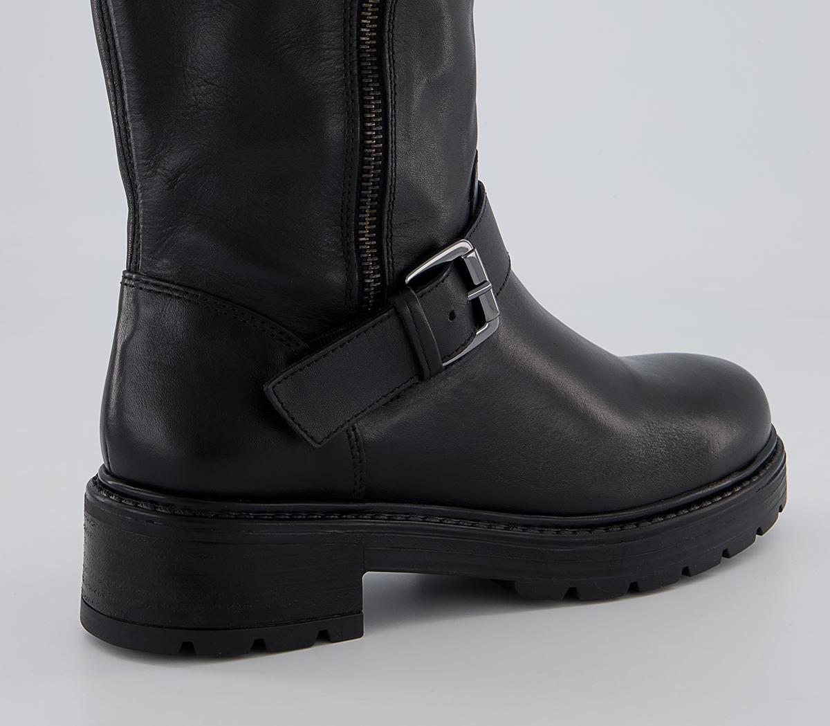 Office Kaduna Fur Trimmed Knee High Boots Office Kaduna Fur Trimmed Knee High Boots Black Leather