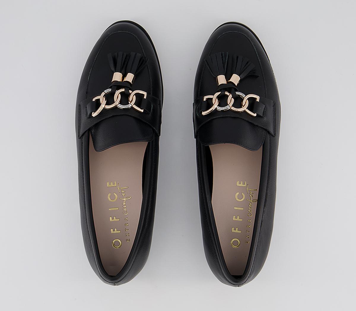 Office Fitzrovia Tassel Trim Loafers Office Fitzrovia Tassel Trim Loafers Black Leather