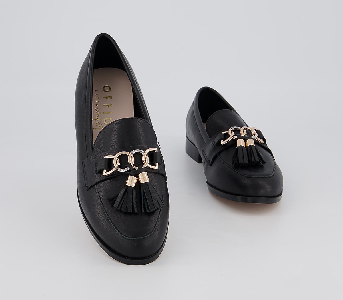 Office Fitzrovia Tassel Trim Loafers Office Fitzrovia Tassel Trim Loafers Black Leather