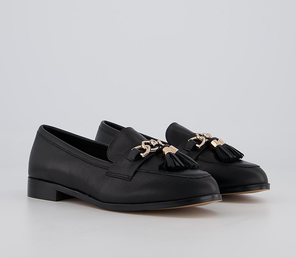 Office Fitzrovia Tassel Trim Loafers Office Fitzrovia Tassel Trim Loafers Black Leather