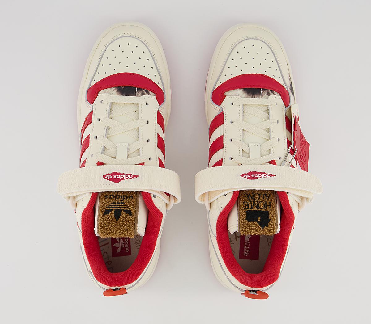 adidas Forum Home Alone Trainers adidas Forum Home Alone Trainers Cream White Collegiate Red