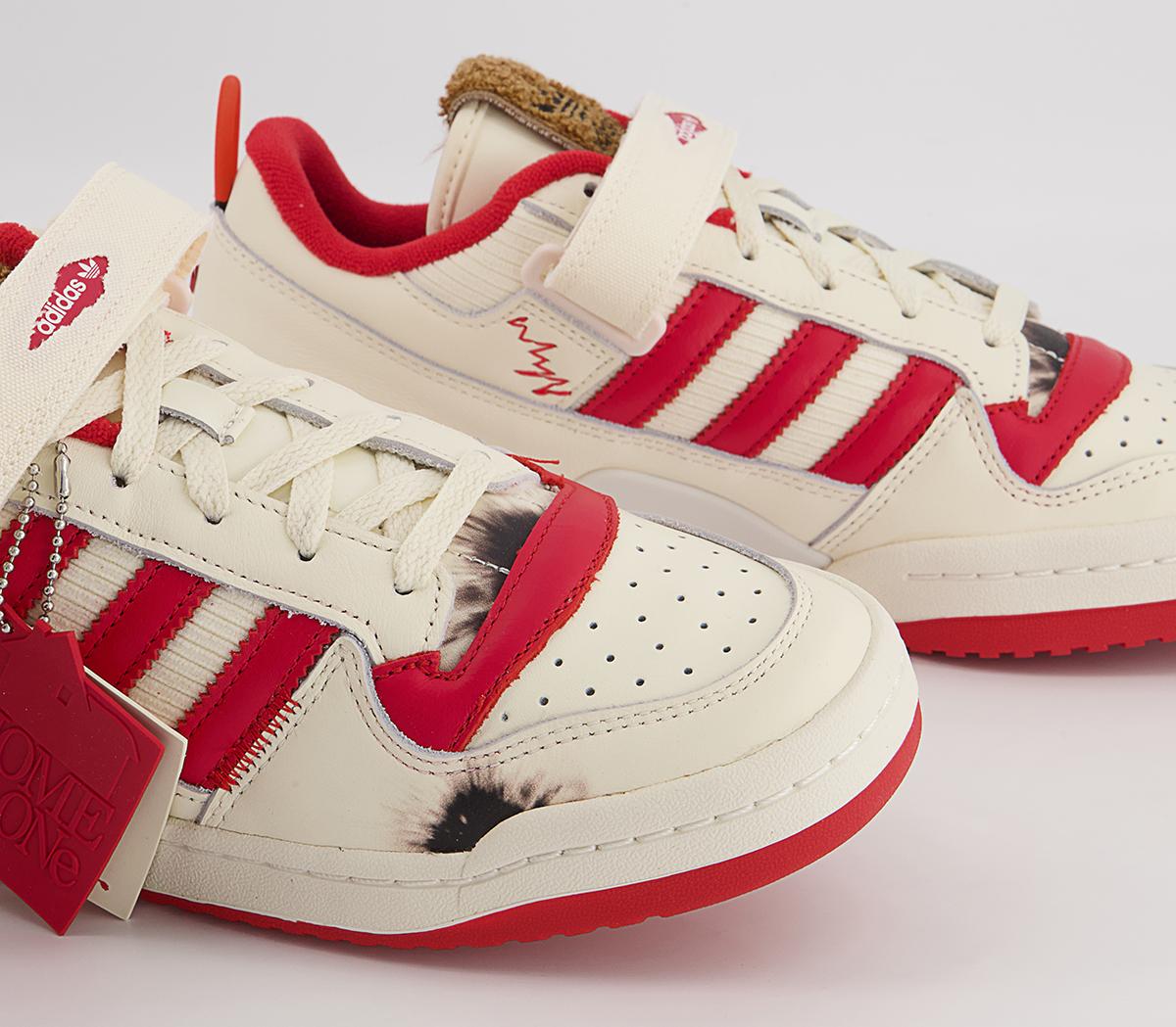 adidas Forum Home Alone Trainers adidas Forum Home Alone Trainers Cream White Collegiate Red