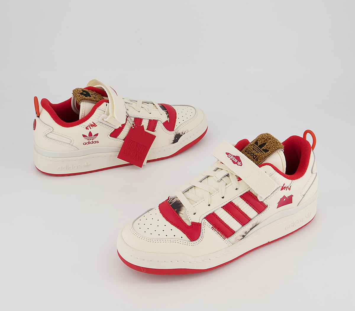 adidas Forum Home Alone Trainers adidas Forum Home Alone Trainers Cream White Collegiate Red