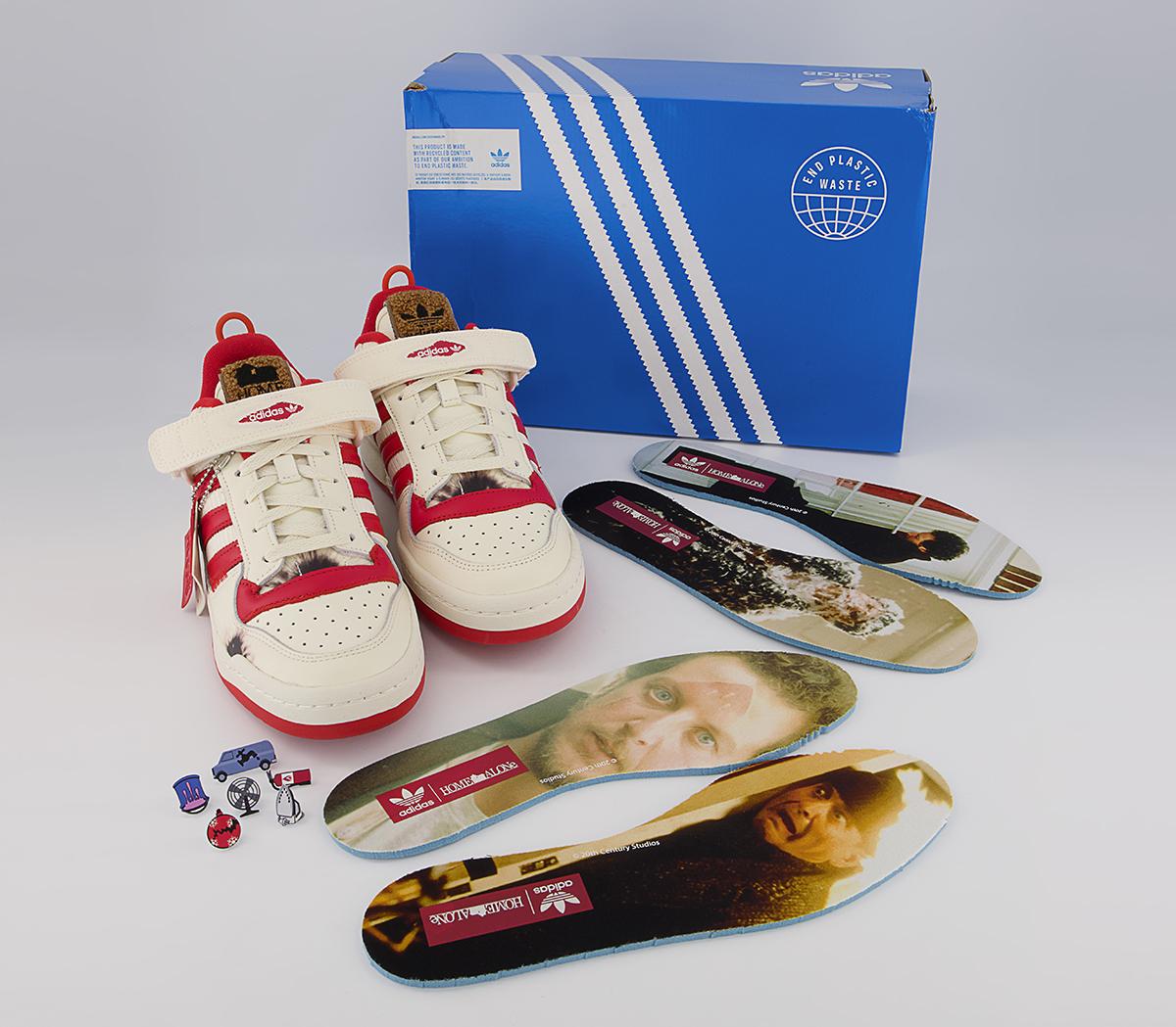 adidas Forum Home Alone Trainers adidas Forum Home Alone Trainers Cream White Collegiate Red