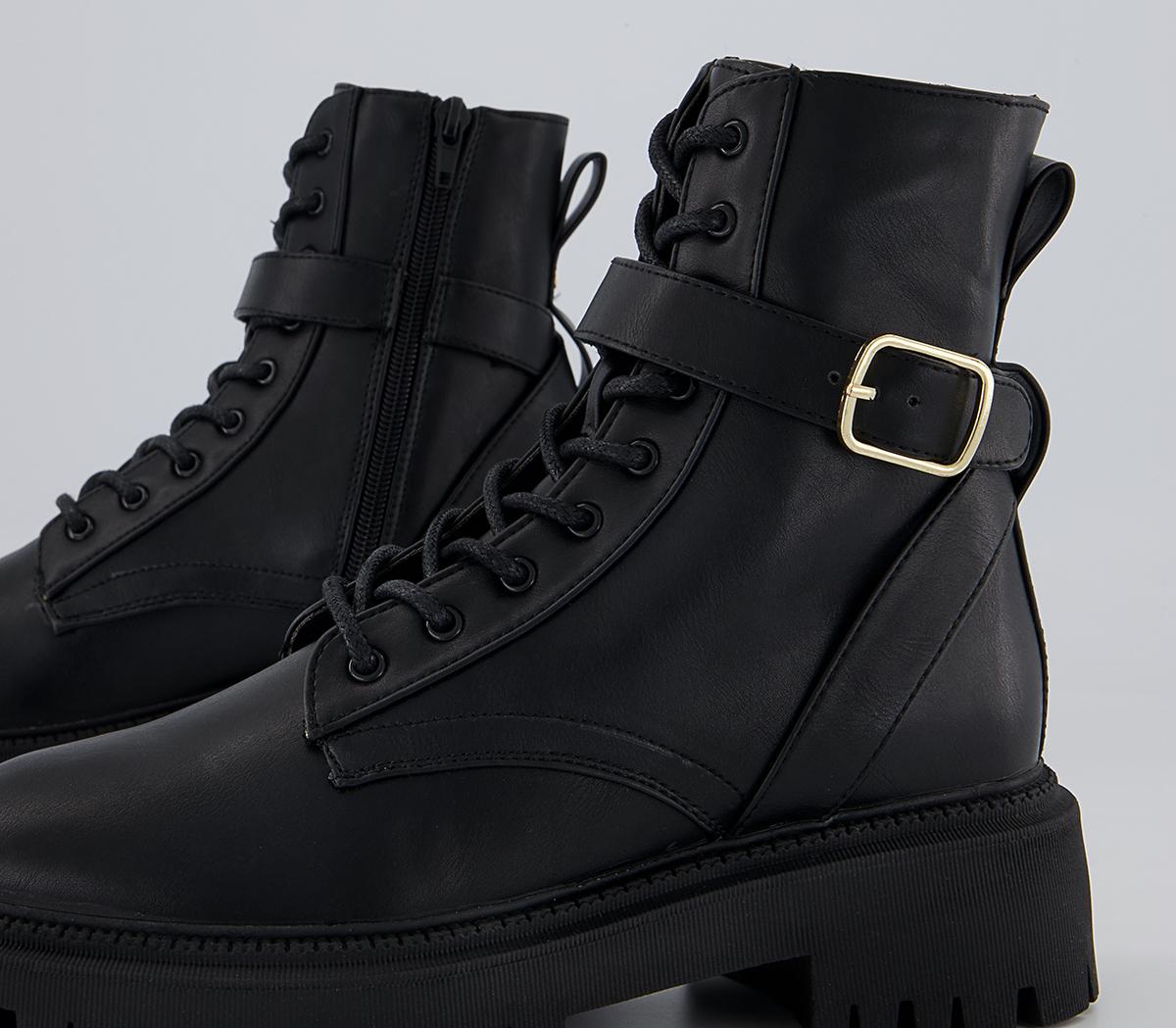 Office Admire Chunky Lace Up Ankle Boots Office Admire Chunky Lace Up Ankle Boots Black