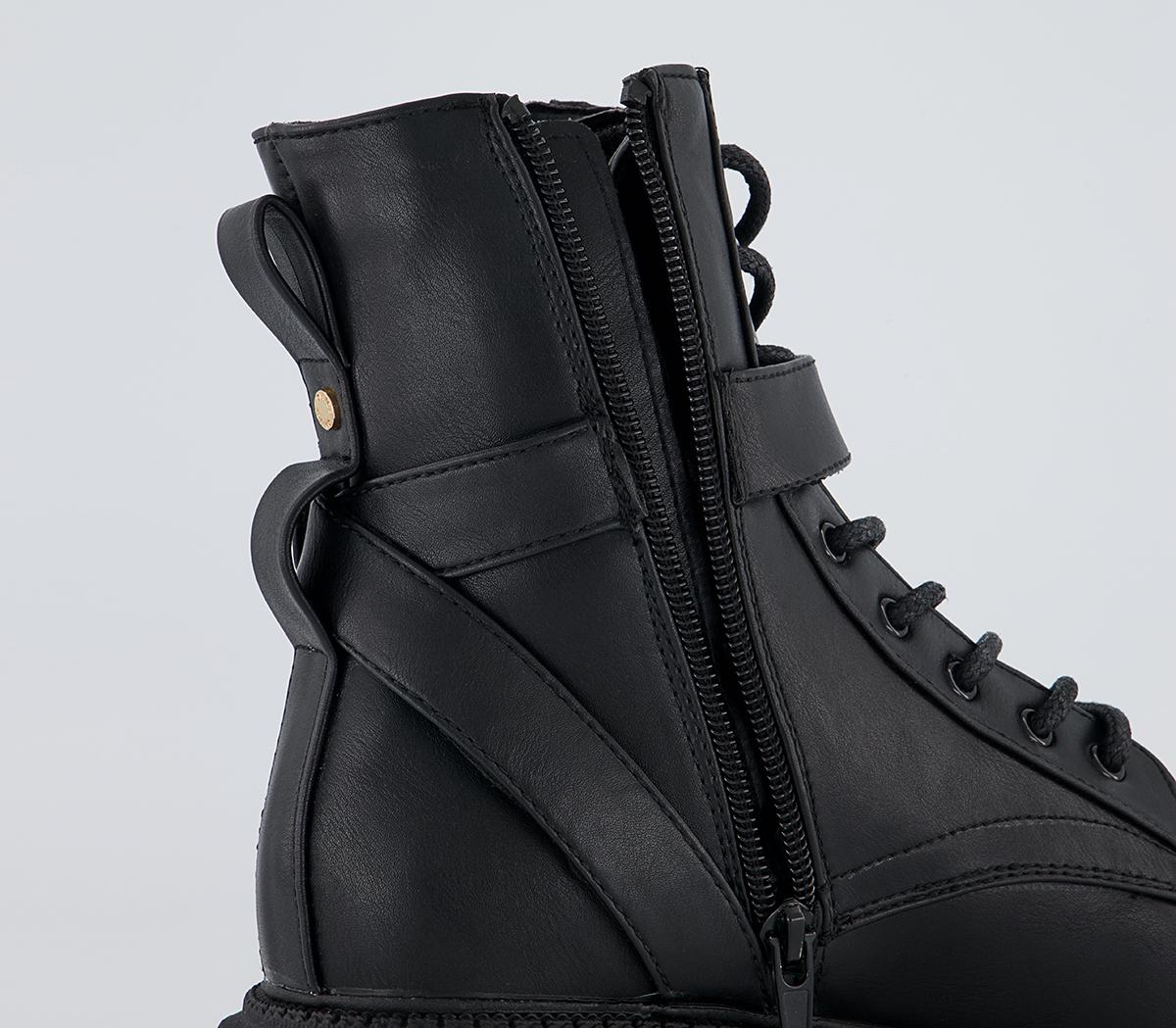 Office Admire Chunky Lace Up Ankle Boots Office Admire Chunky Lace Up Ankle Boots Black