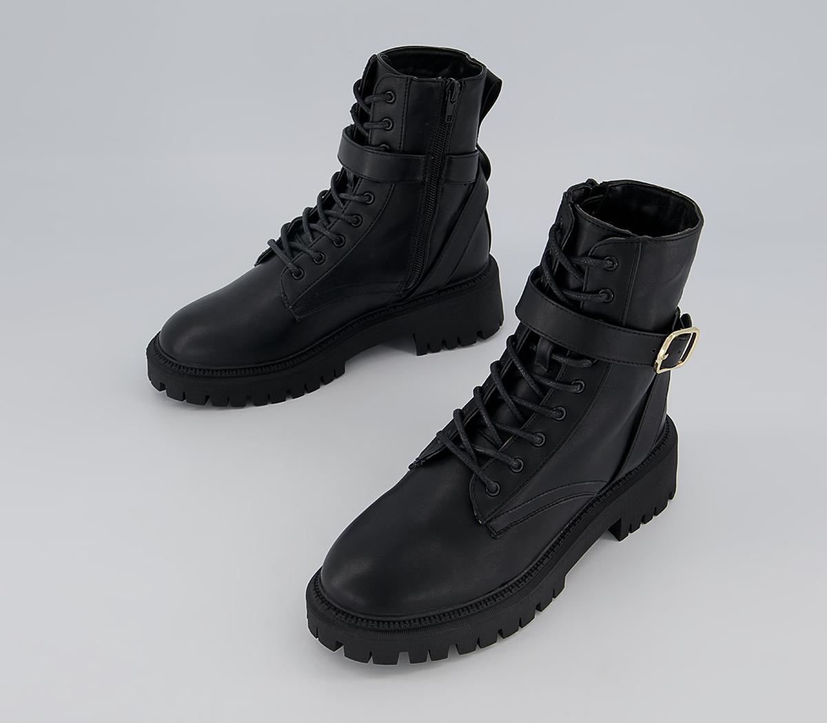 Office Admire Chunky Lace Up Ankle Boots Office Admire Chunky Lace Up Ankle Boots Black
