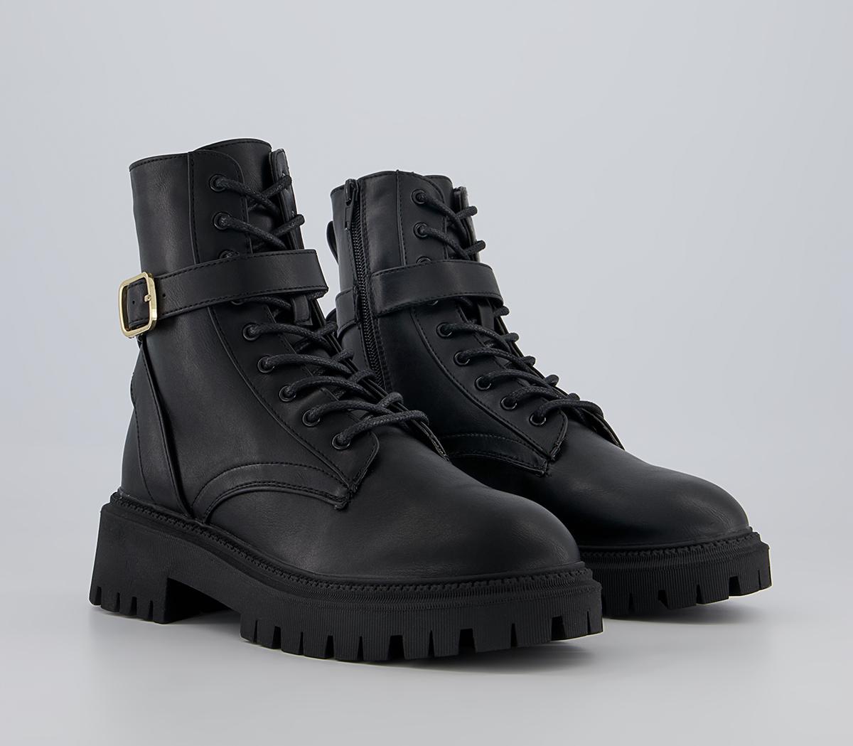 Office Admire Chunky Lace Up Ankle Boots Office Admire Chunky Lace Up Ankle Boots Black