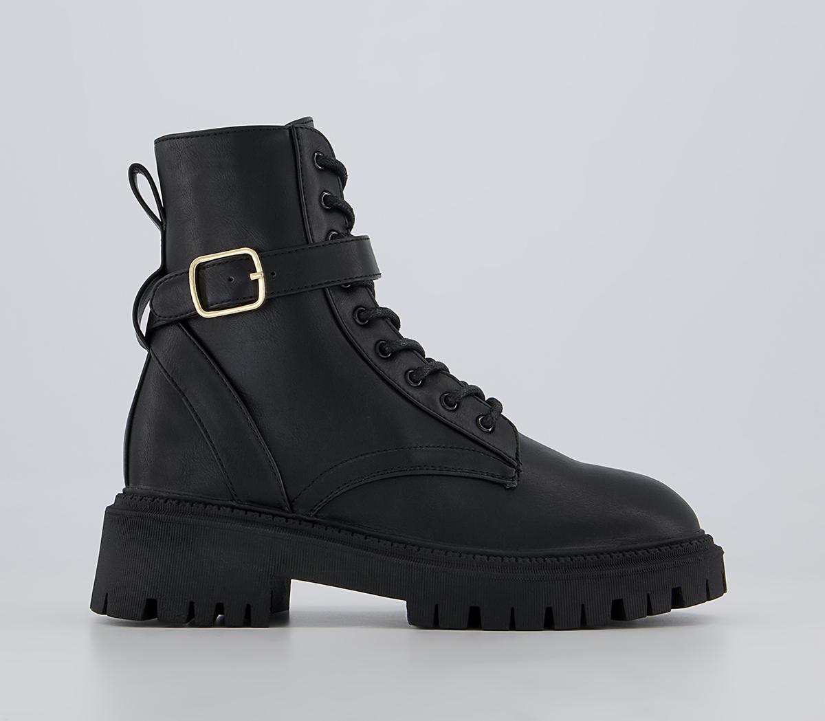 Office Admire Chunky Lace Up Ankle Boots Office Admire Chunky Lace Up Ankle Boots Black