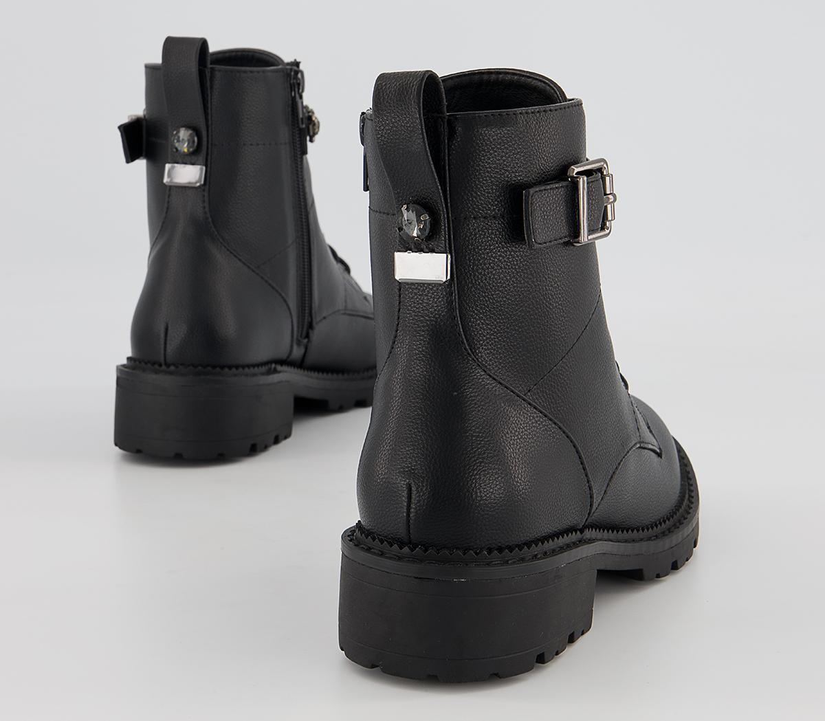 OFFICEAstonish Embellished Lace Up Ankle Boots OFFICEAstonish Embellished Lace Up Ankle BootsBlack