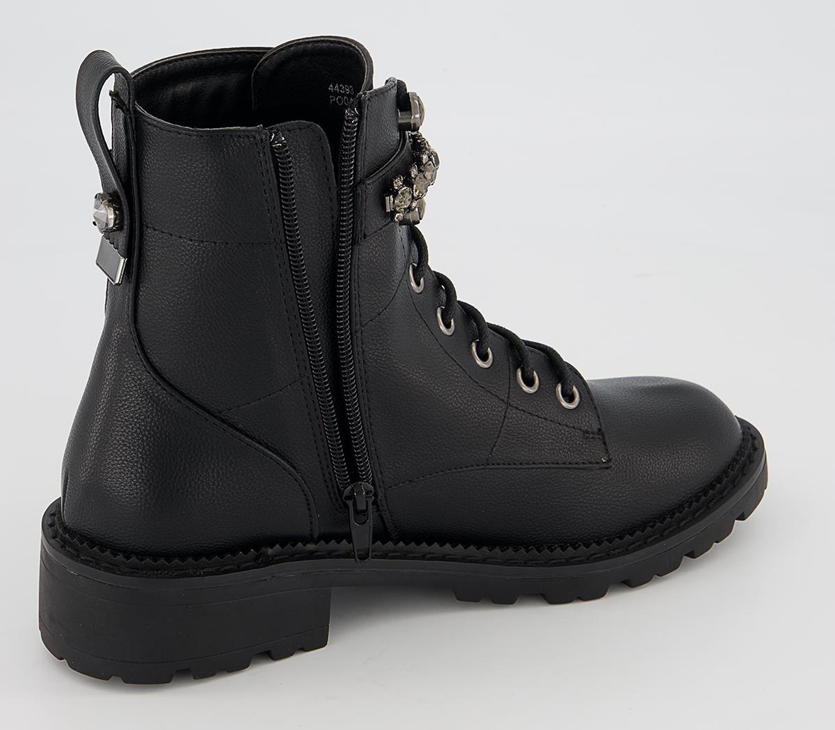 OFFICEAstonish Embellished Lace Up Ankle Boots OFFICEAstonish Embellished Lace Up Ankle BootsBlack