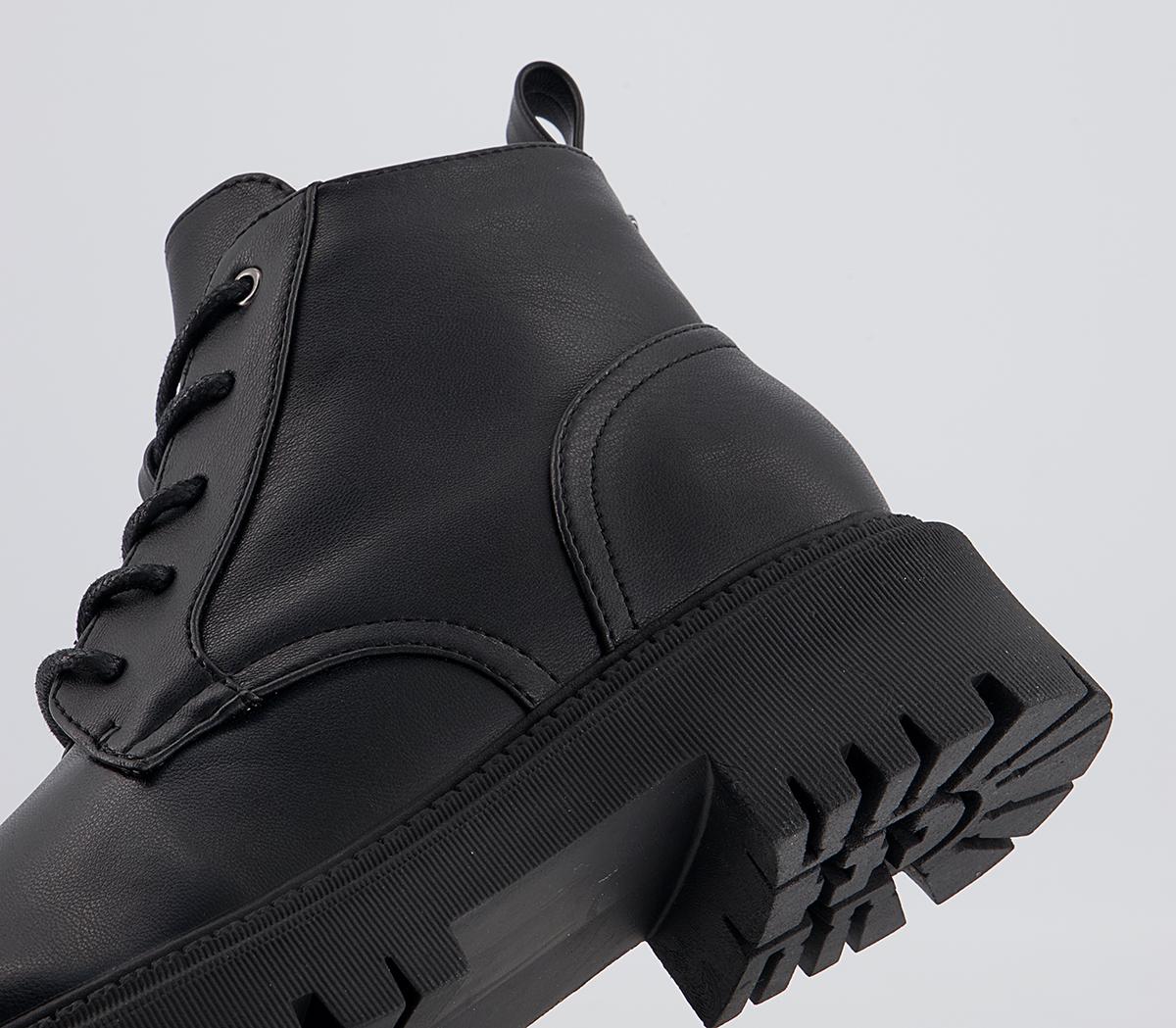 Office Annual Low Cut Lace Up Chunky Ankle Boots Office Annual Low Cut Lace Up Chunky Ankle Boots Black