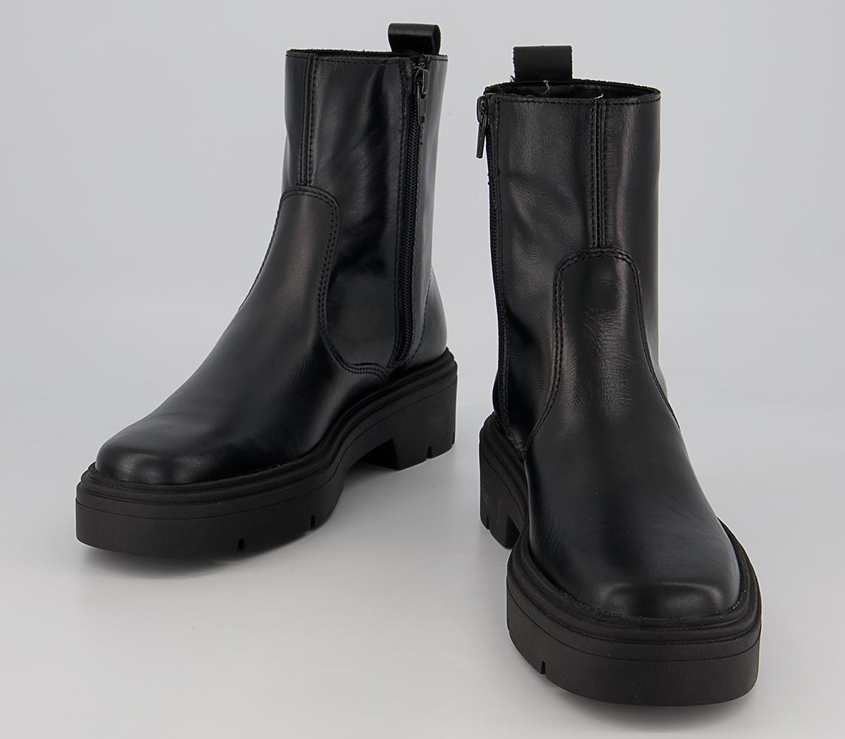 Office Admiring Sock Ankle Boots Office Admiring Sock Ankle Boots Black Leather