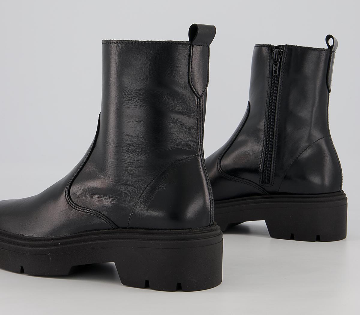 Office Admiring Sock Ankle Boots Office Admiring Sock Ankle Boots Black Leather