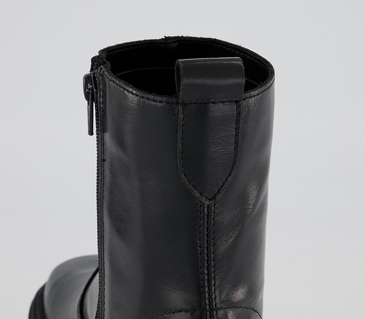 Office Admiring Sock Ankle Boots Office Admiring Sock Ankle Boots Black Leather