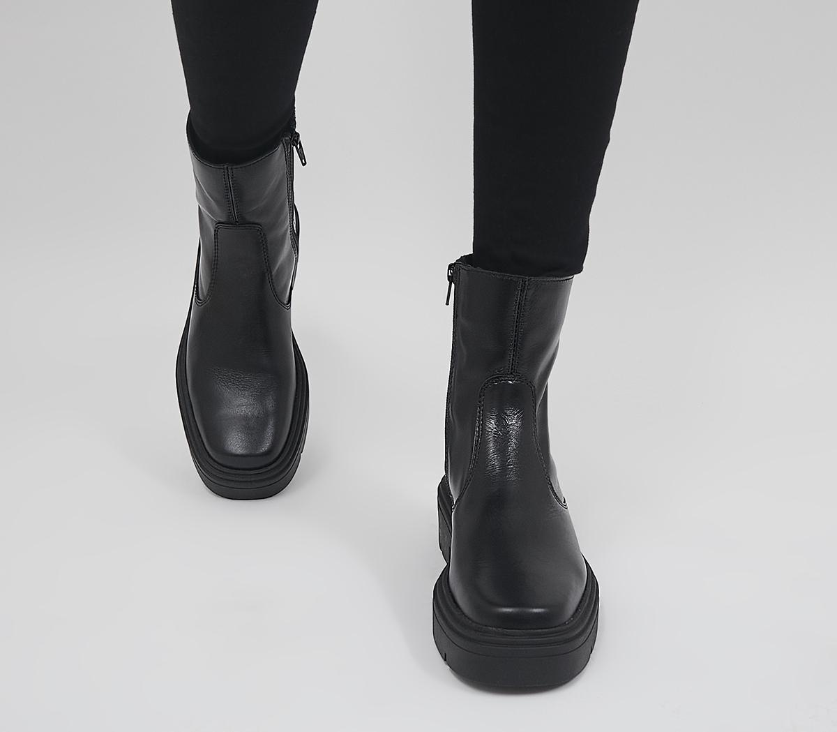 OfficeAdmiring Sock Ankle BootsBlack Leather