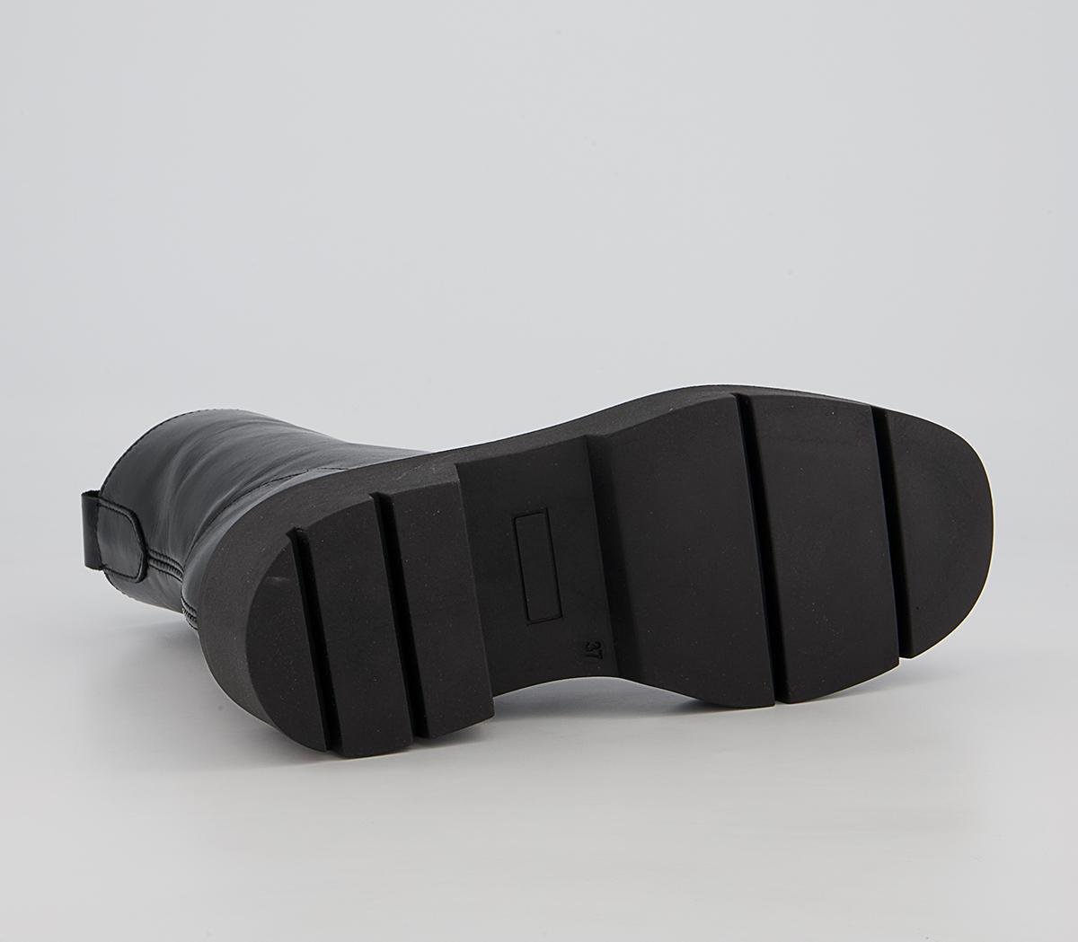 Office Admiring Sock Ankle Boots Office Admiring Sock Ankle Boots Black Leather