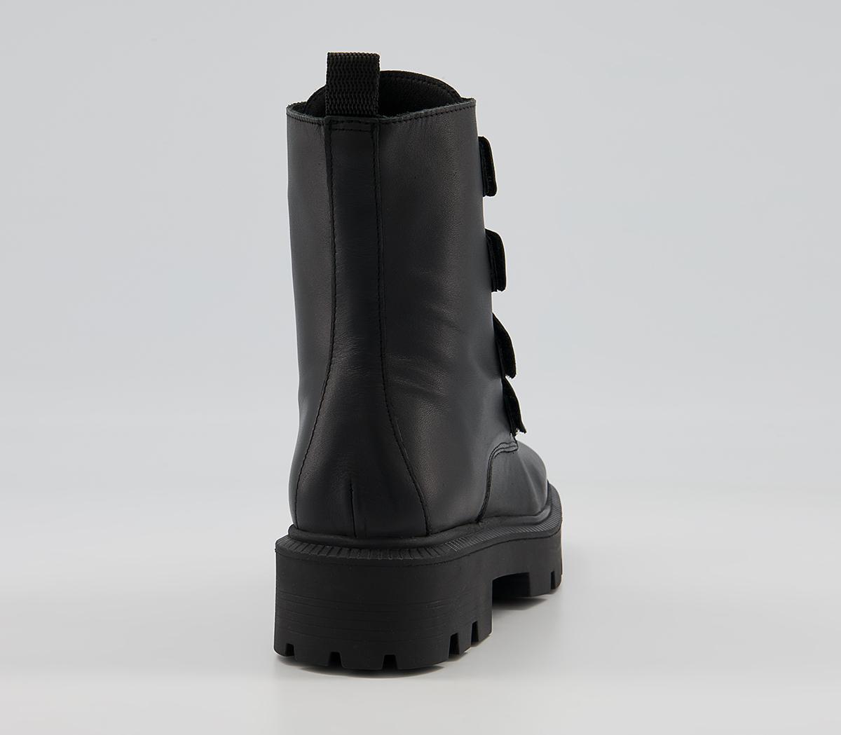 Office Agreed Velcro Boots Office Agreed Velcro Boots Black Leather