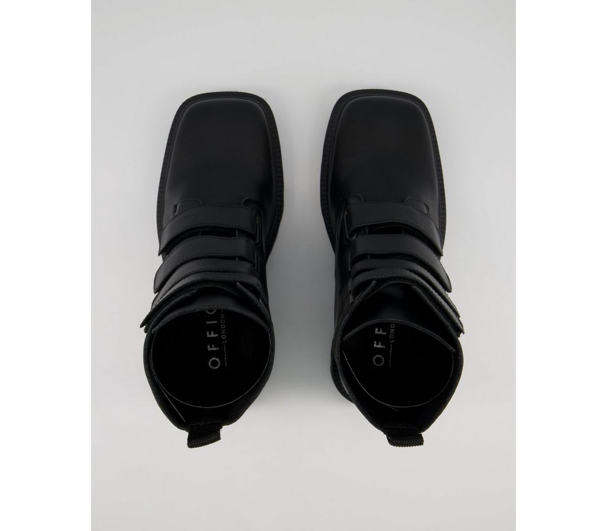 Office Agreed Velcro Boots Office Agreed Velcro Boots Black Leather