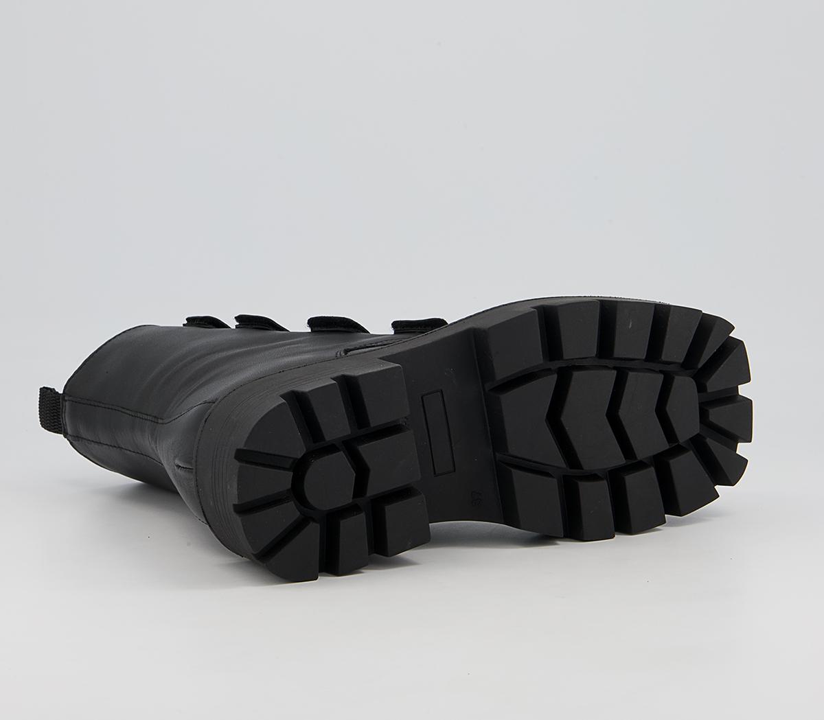 Office Agreed Velcro Boots Office Agreed Velcro Boots Black Leather