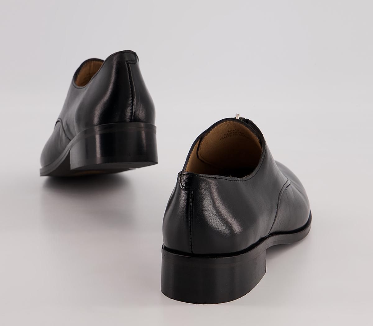Office Farly Front Zip Slip On Flats Office Farly Front Zip Slip On Flats Black Leather
