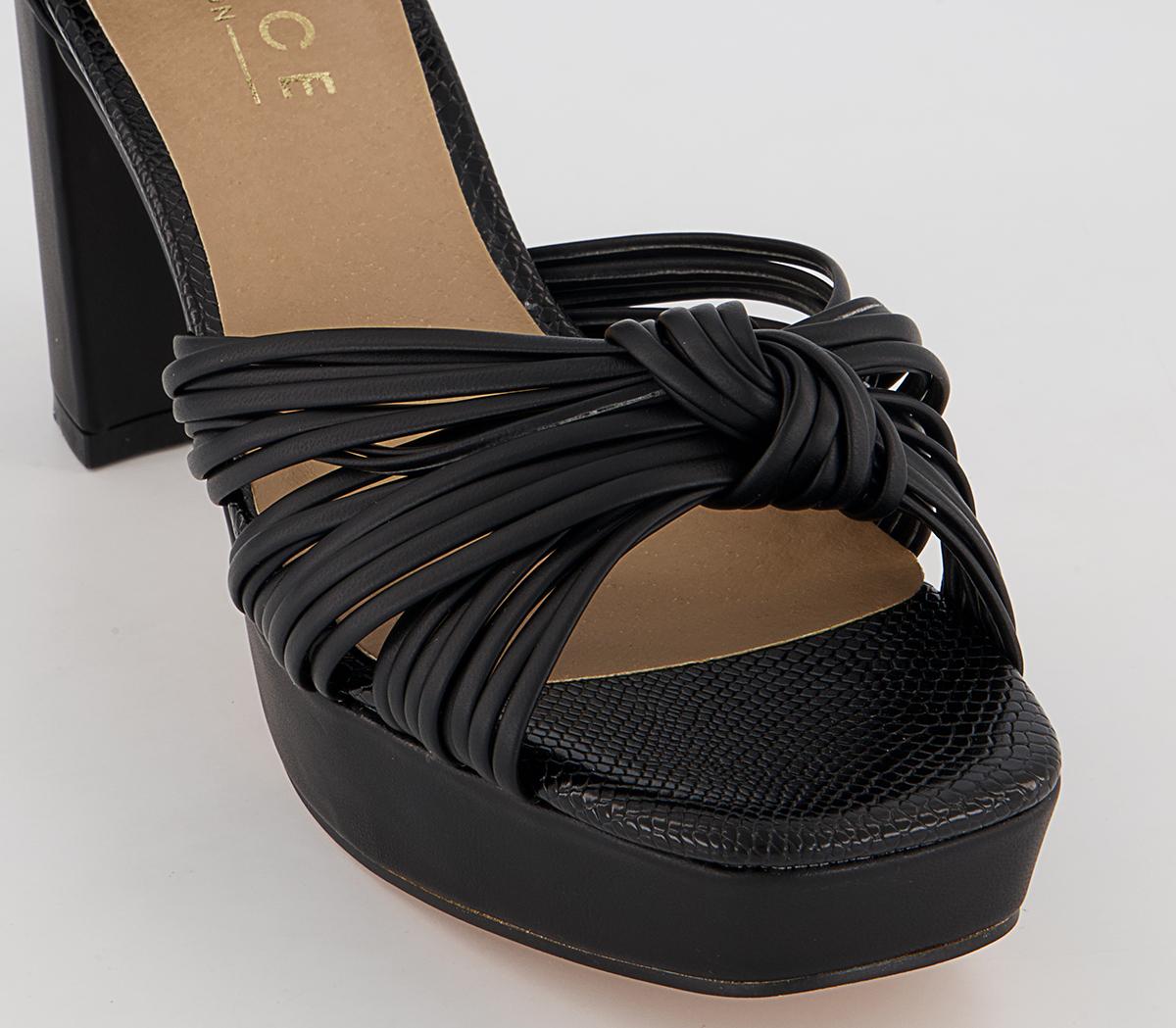 OFFICE Matilda Platform Block Heeled Sandals Black - Mid Heels