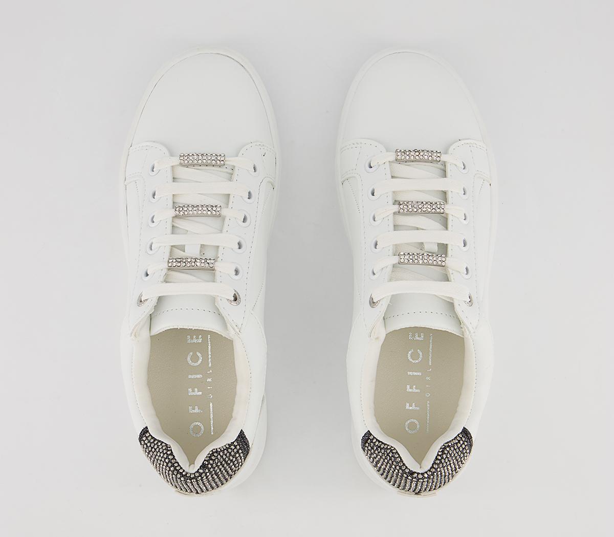 Office Field Lace Up Embellished Trainers Office Field Lace Up Embellished Trainers White Embellished