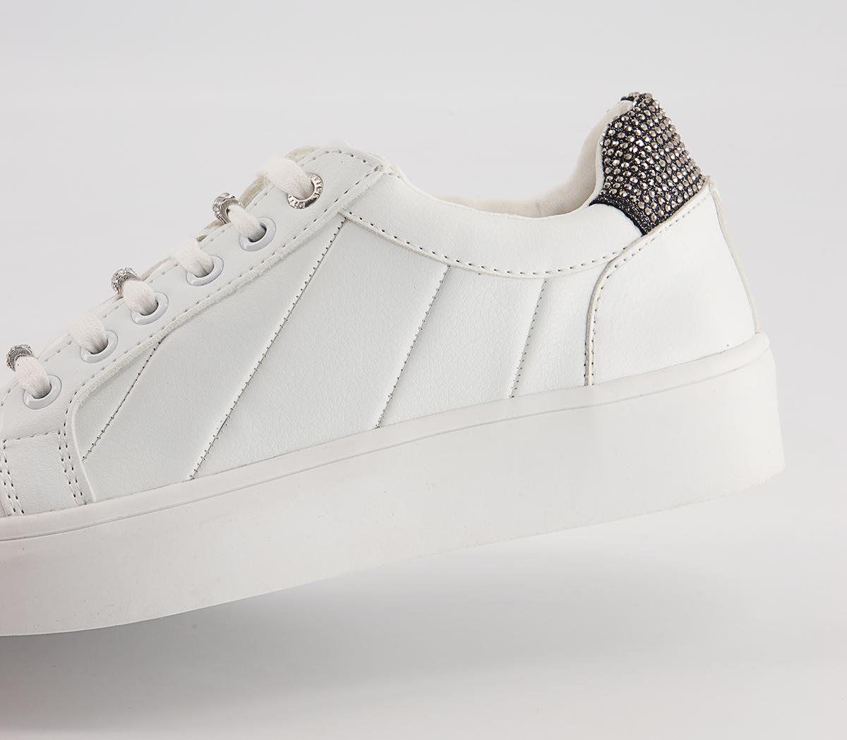 Office Field Lace Up Embellished Trainers Office Field Lace Up Embellished Trainers White Embellished