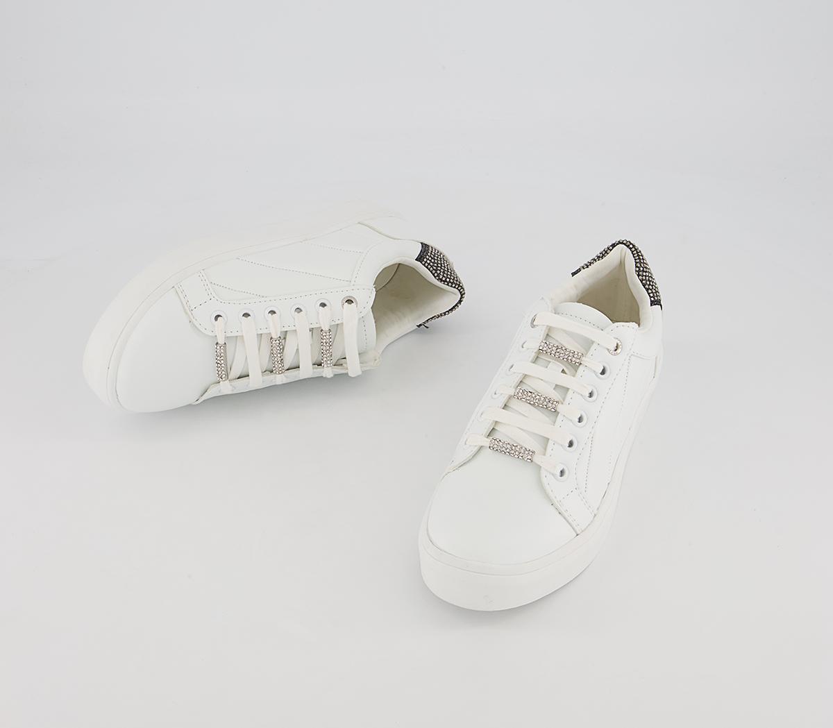 Office Field Lace Up Embellished Trainers Office Field Lace Up Embellished Trainers White Embellished