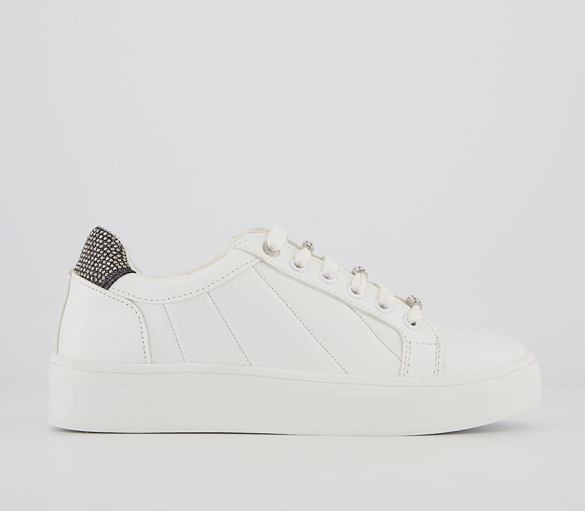 Office Field Lace Up Embellished Trainers Office Field Lace Up Embellished Trainers White Embellished