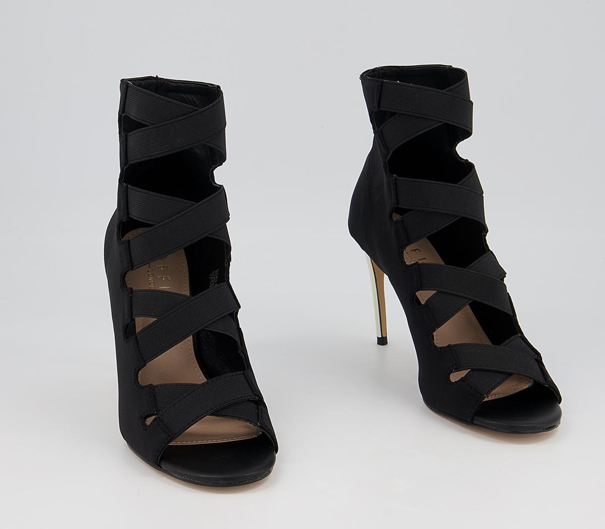 OFFICE Haizeley Strappy Stiletto High Heel Shoeboots OFFICE Haizeley Strappy Stiletto High Heel Shoeboots Black
