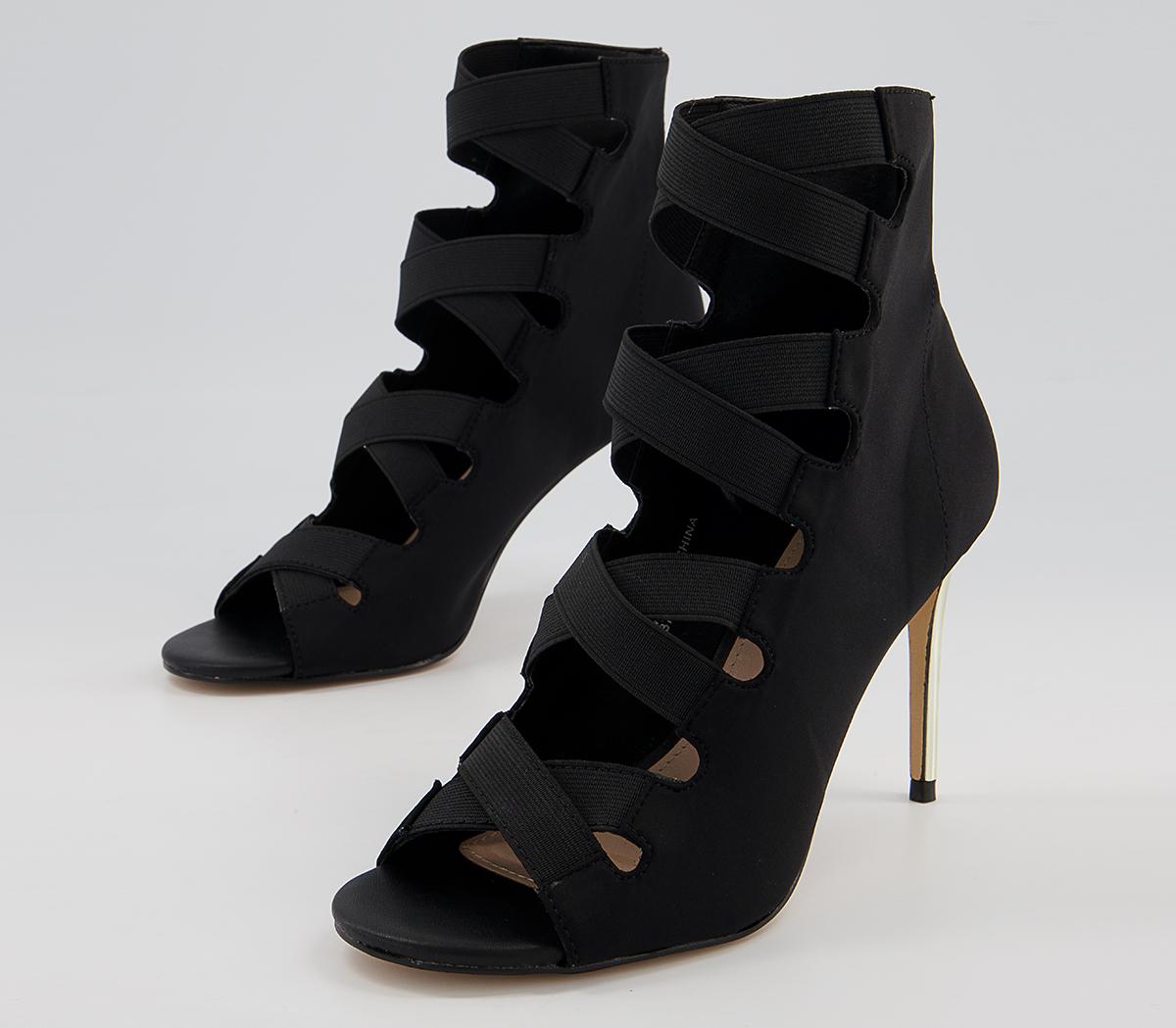 OFFICE Haizeley Strappy Stiletto High Heel Shoeboots OFFICE Haizeley Strappy Stiletto High Heel Shoeboots Black