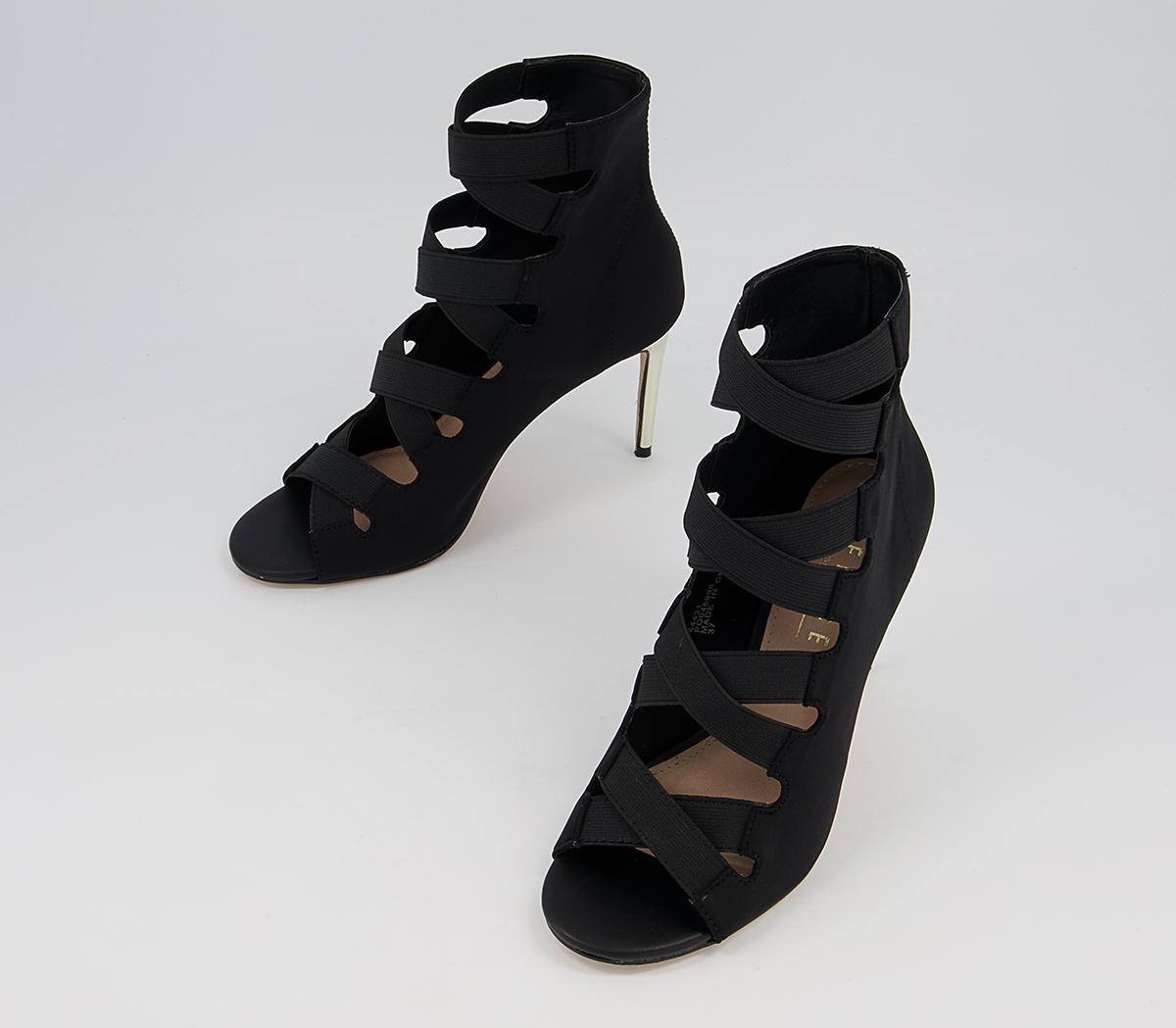 OFFICE Haizeley Strappy Stiletto High Heel Shoeboots OFFICE Haizeley Strappy Stiletto High Heel Shoeboots Black