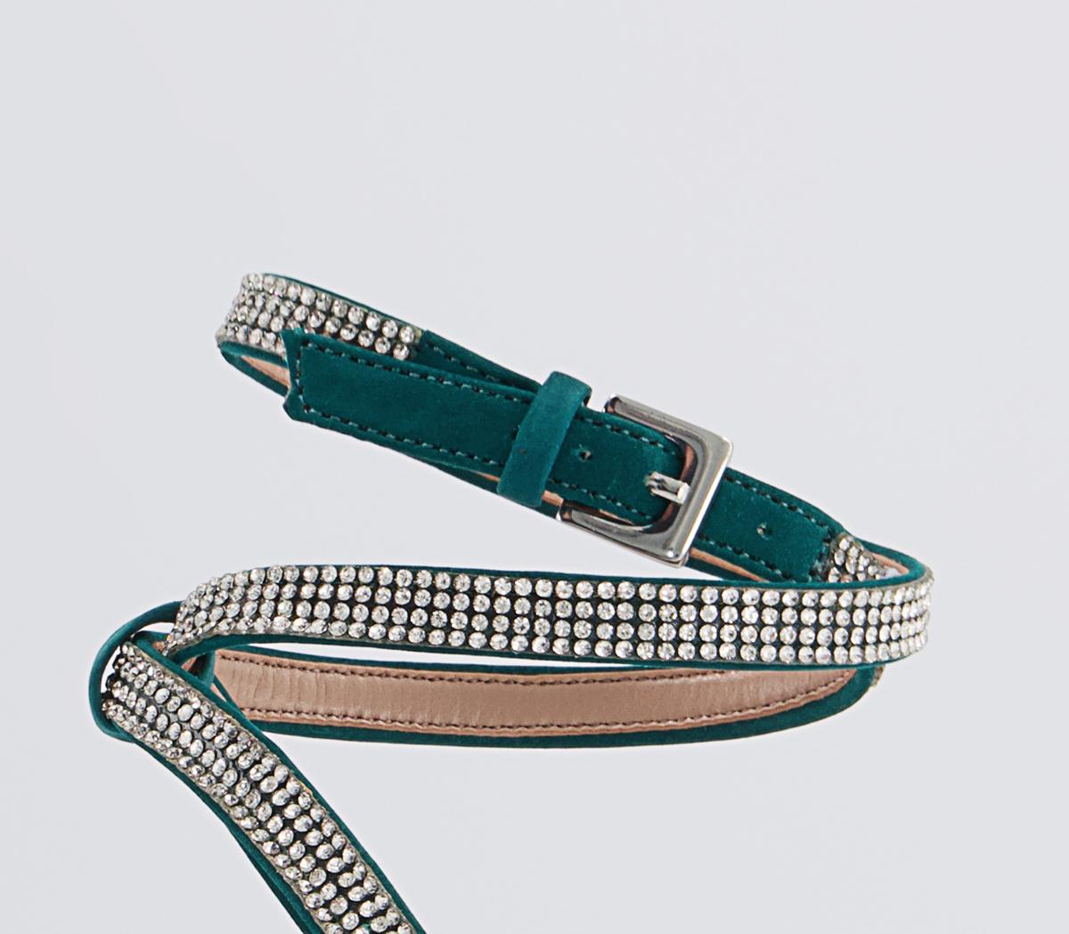 Office Harli Diamante Heeled Sandals Office Harli Diamante Heeled Sandals Emerald Suede