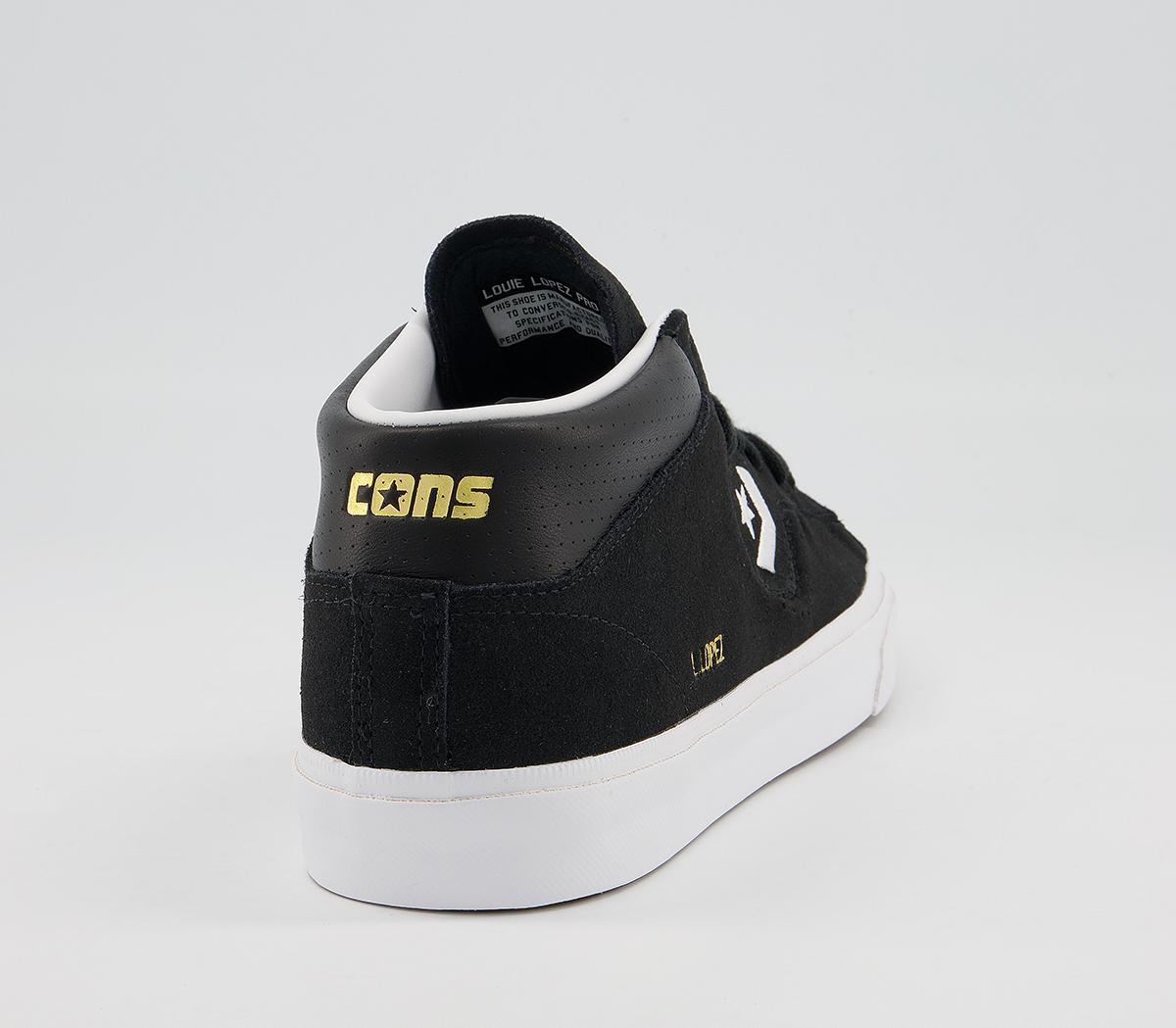 Converse Louie Lopez Pro Mid Trainers Converse Louie Lopez Pro Mid Trainers Black Black White