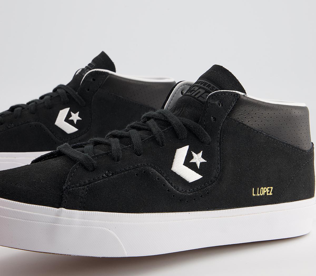 Converse Louie Lopez Pro Mid Trainers Converse Louie Lopez Pro Mid Trainers Black Black White