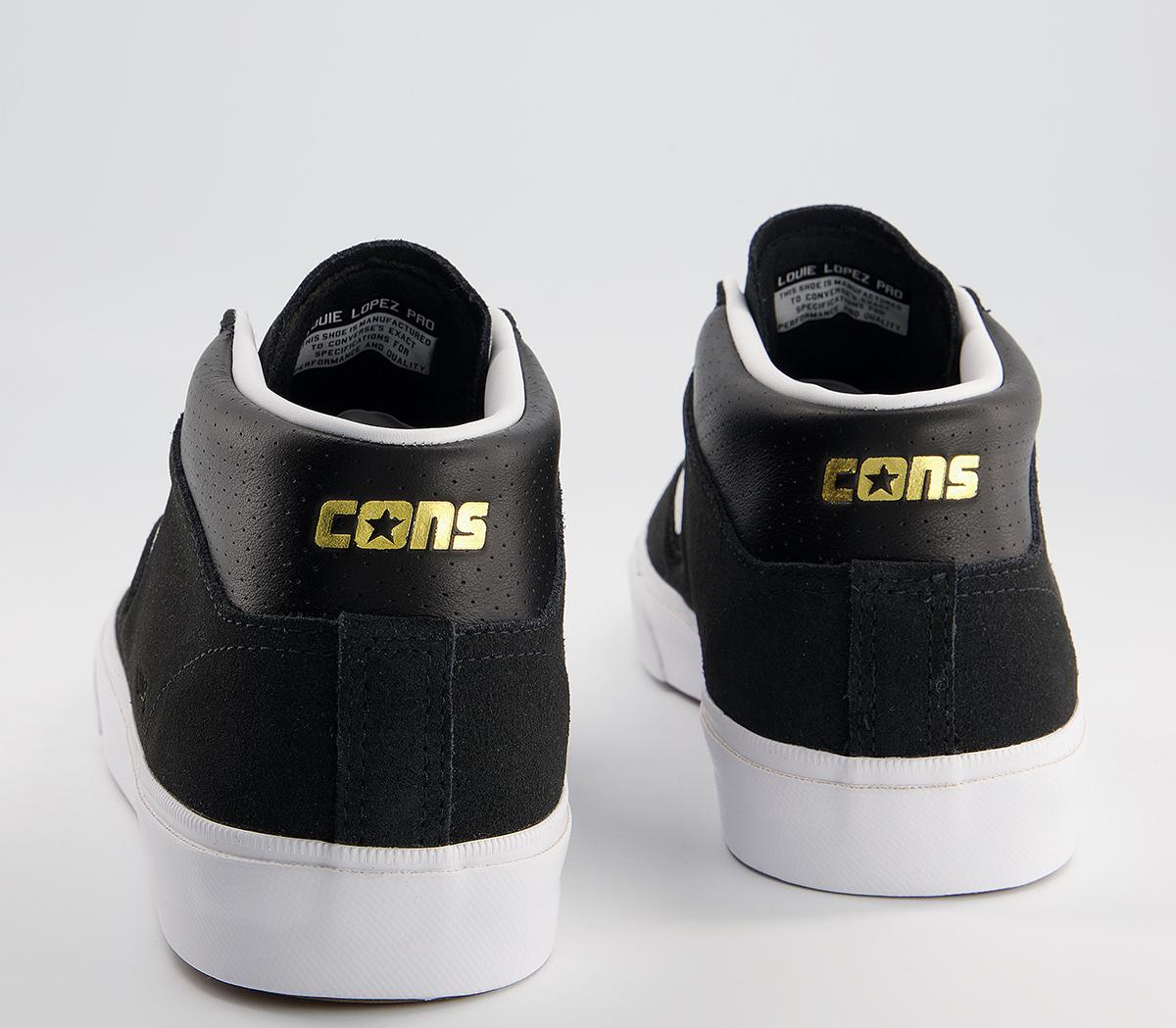 Converse Louie Lopez Pro Mid Trainers Converse Louie Lopez Pro Mid Trainers Black Black White