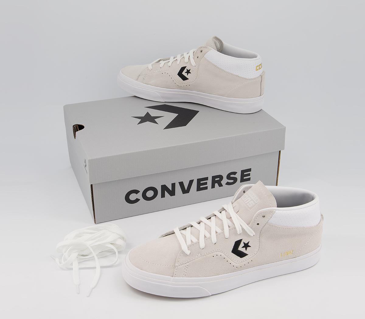 Converse Louie Lopez Pro Mid Trainers Converse Louie Lopez Pro Mid Trainers White Black White