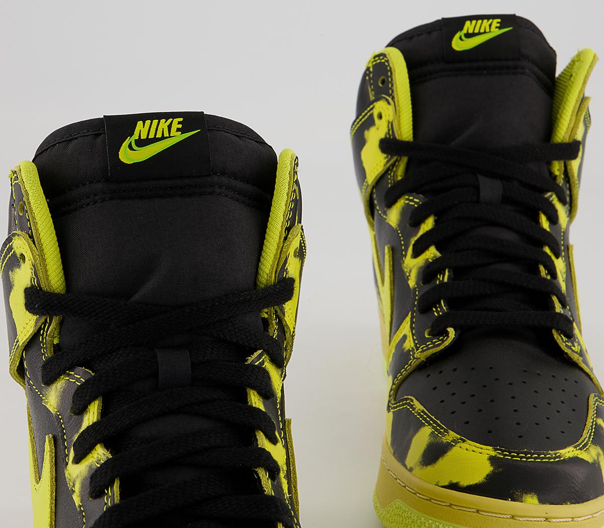 Nike Dunk Hi 1985 Trainers Nike Dunk Hi 1985 Trainers Black Yellow Strike Saturn Gold
