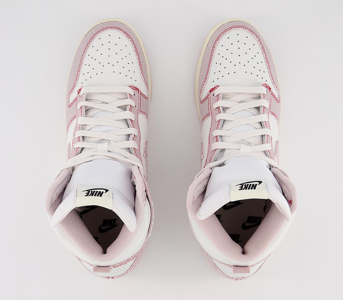 Nike Dunk Hi 1985 Trainers Nike Dunk Hi 1985 Trainers Summit White Barely Rose Uni Red