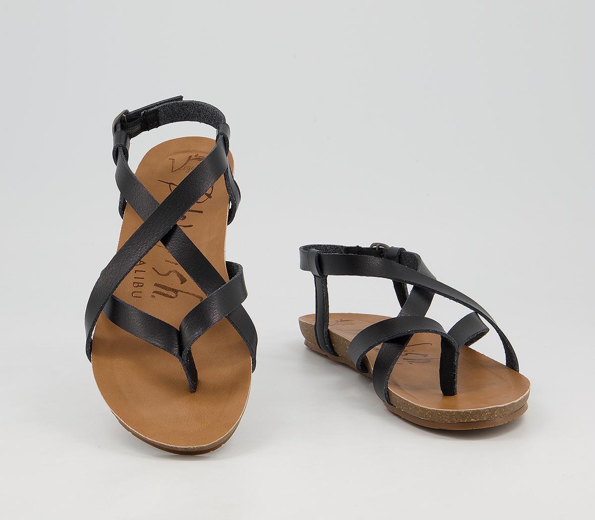 Blowfish Malibu Granola Sandals Black Dyecut - Women’s Sandals