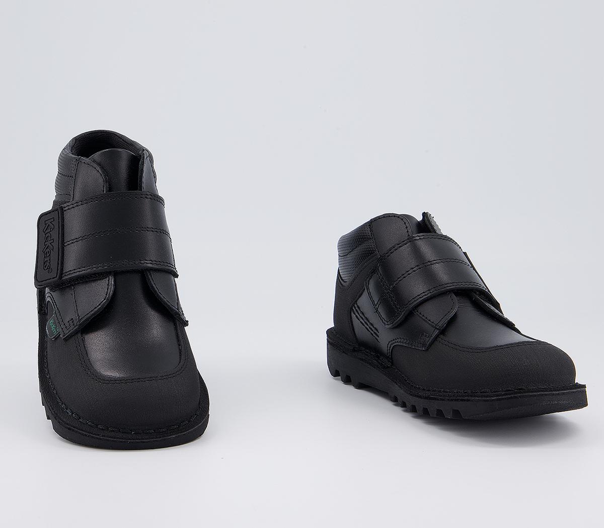 Kickers Kick Mid Scuff Infant Boots Kickers Kick Mid Scuff Infant Boots Black Leather