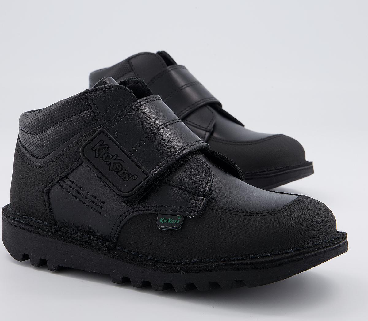 Kickers Kick Mid Scuff Infant Boots Kickers Kick Mid Scuff Infant Boots Black Leather