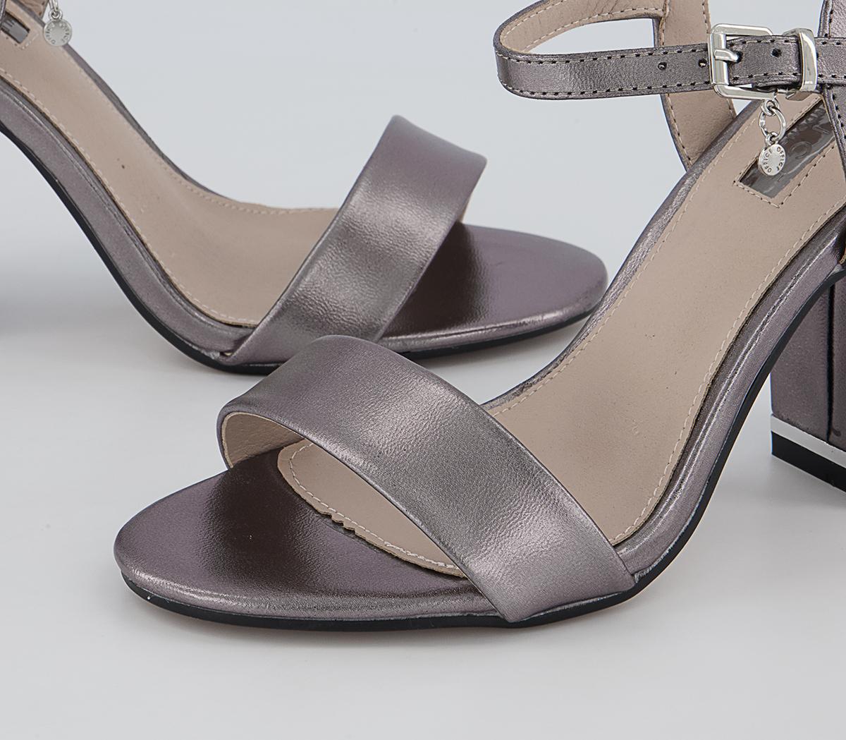 Office Hailey Simple Two Part Block Heeled Sandals Office Hailey Simple Two Part Block Heeled Sandals Pewter