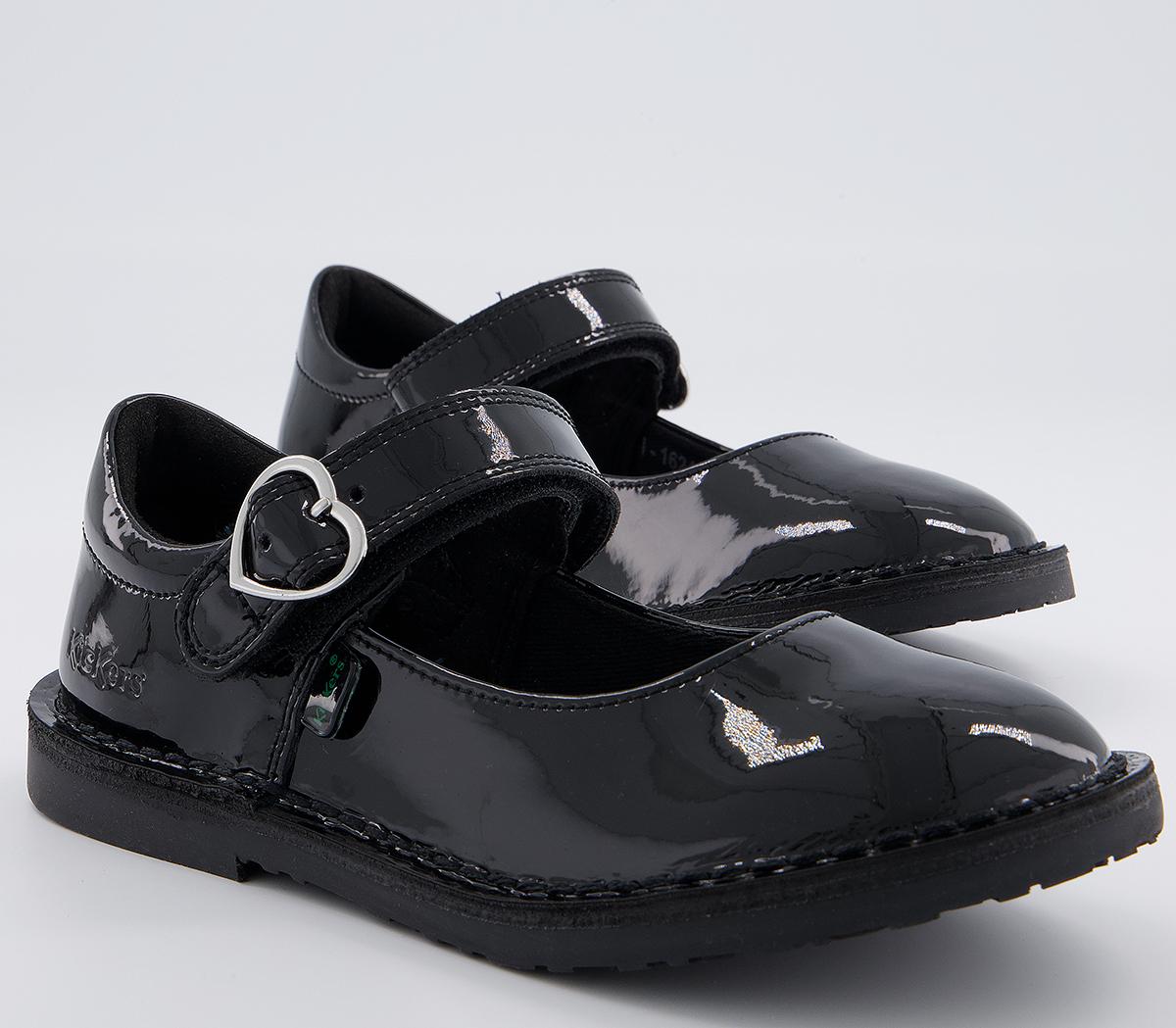 KickersAdlar Heart Infant Shoes KickersAdlar Heart Infant ShoesBlack Patent Leather